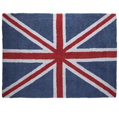 Waschbarer Teppich "Flagge England", blau