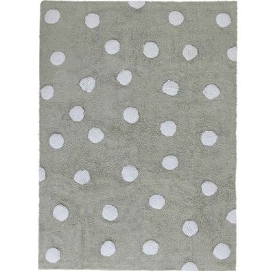 Waschbarer Teppich "Punkte" grau