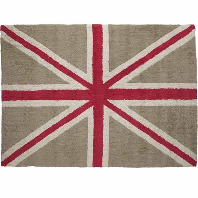 Waschbarer Teppich "Flagge England", rot